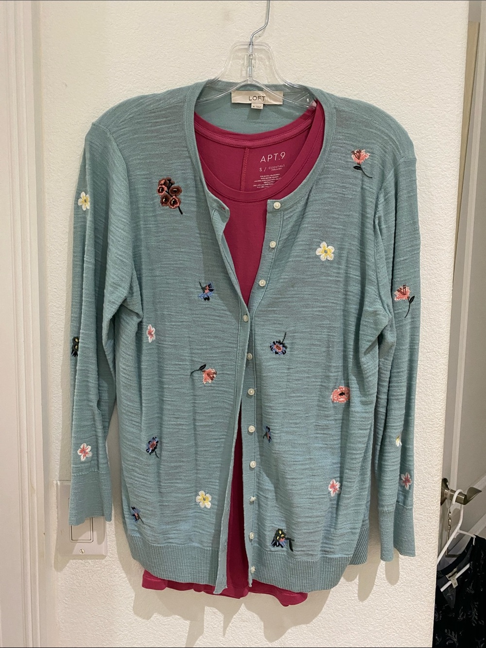 Foral Delight! LOFT Cardigan Size M and Apt. 9 High Neck Swing Tank Size S